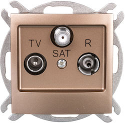 Ospel TV, Satellite, and Radio Antenna Socket Terminal in Gold color GPA-YS M 28