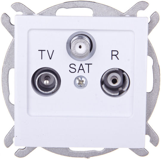 Ospel TV, Satellite, and Radio Antenna Socket Aerial in White color GPA-GSP M 00