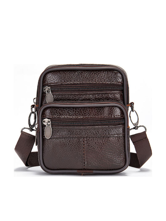 Cardinal Leder Herren Schulter / Crossbody Brau...