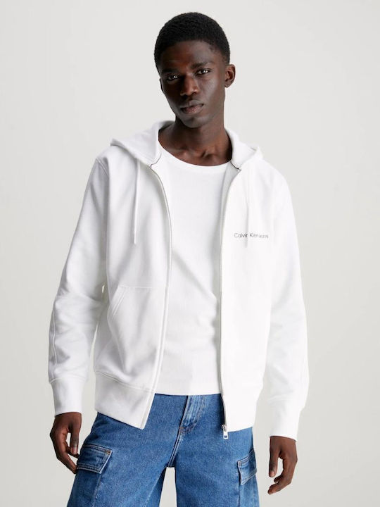 Calvin Klein Ζακέτα με Κουκούλα ΛΕΥΚΗ