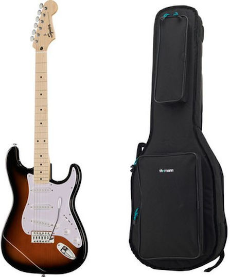 Squier Sonic Set Elektrische Gitarre Stratocaster Schwarz mit Tasche