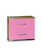 Wooden Kids Bedside Table Pink 52x46x35cm