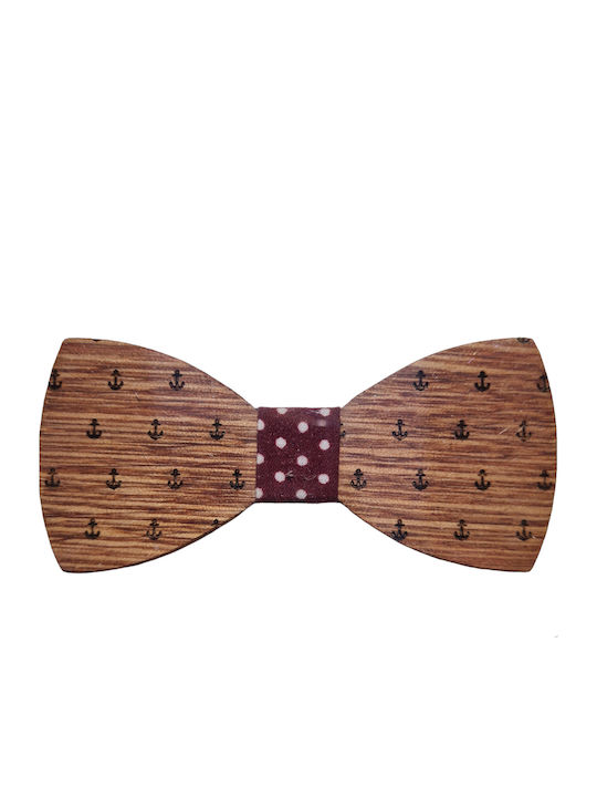 Kids' Wooden Bow Tie Burgundy