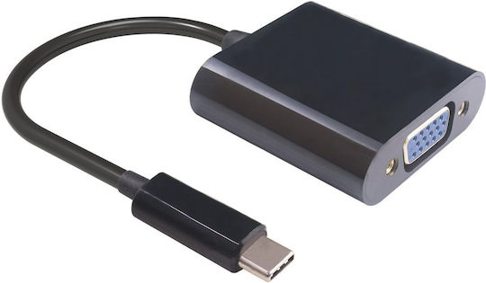 Microconnect Конвертор USB-C мъжки към VGA женски Черен 1бр USB3.1CVGA