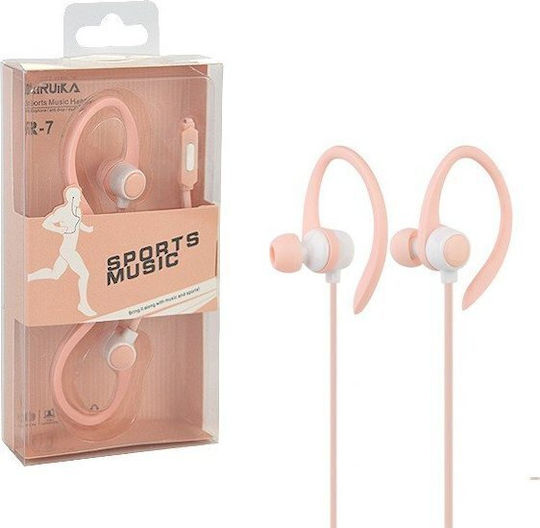 23162 Earbuds Handsfree με Βύσμα 3.5mm Ροζ