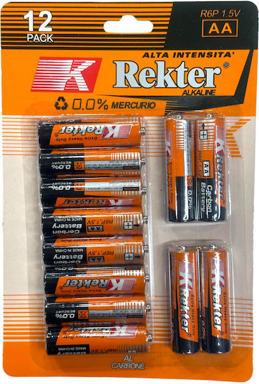 Rekter Extra Heavy Duty Μπαταρία Zinc AA 1.5V 12τμχ