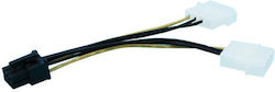Akasa 4-Pin Molex - 6-Pin PCIe Cable 0.1m Κίτρινο AK-CB4-6