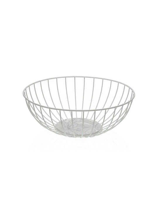 Versa Fruit Bowl Metallic White 28x10x28cm