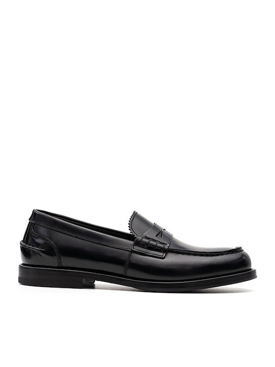 Leder Damen Mokassins in Schwarz Farbe