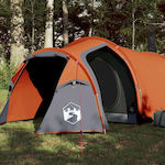 vidaXL Campingzelt Tunnel Orange mit Doppeltuch für 3 Personen 370x185x116cm