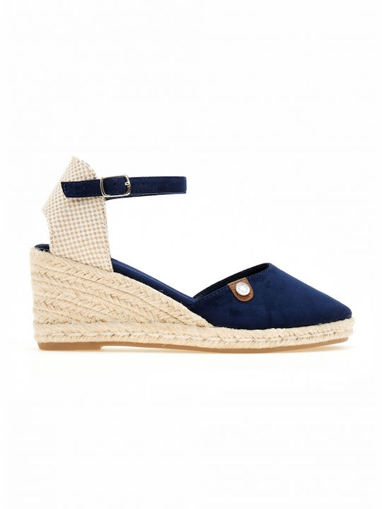 Refresh Women's Suede Platform Espadrilles Navy Blue