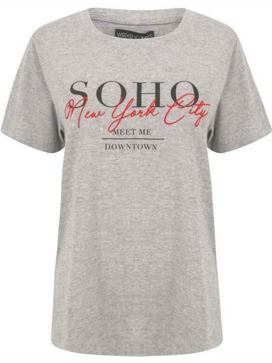 Fantasy Lingerie Weekend Vibes Soho Women's T-shirt Light Grey Marl