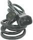 Logo Collection IEC C14 - IEC C13 Cable 3m Μαύρο 65934