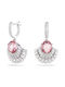 Swarovski Idylia Drop Cercei Rotunzi Din Argint Placați Cu Aur Cu Pietre Roz