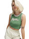 Puma Graphic Femeie Sport Crop Tricou Verde