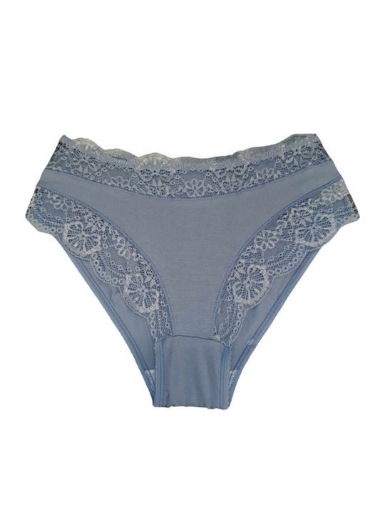 Damen Slip mit Spitze Light Blue