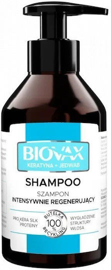 L'biotica Biovax Keratin & Silk Shampoos Reconstruction/Nourishment & Smoothing for All Hair Types 200ml