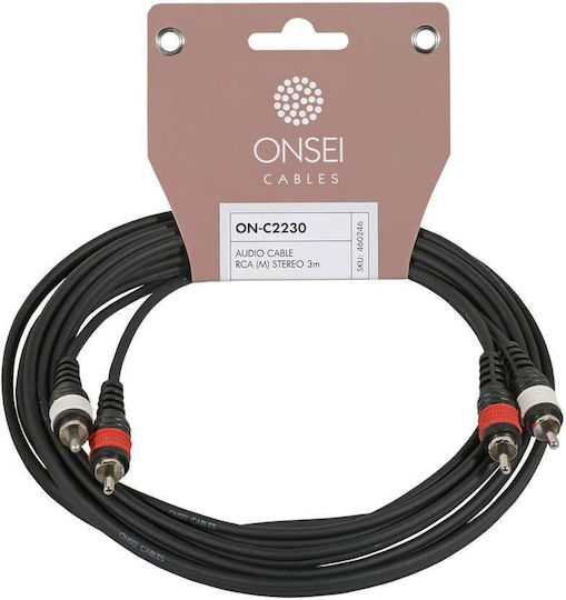 Onsei Cable 2x RCA male - 2x RCA male 3m ON-C2230