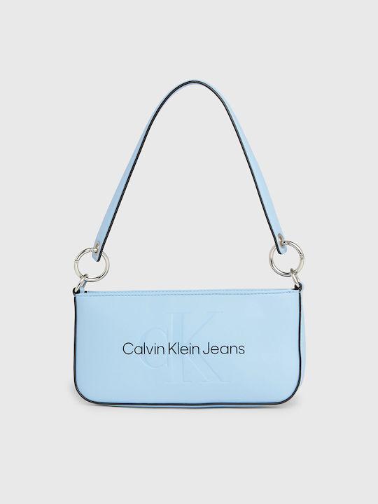 Calvin Klein Din piele Geantă de damă De umăr Albastru deschis