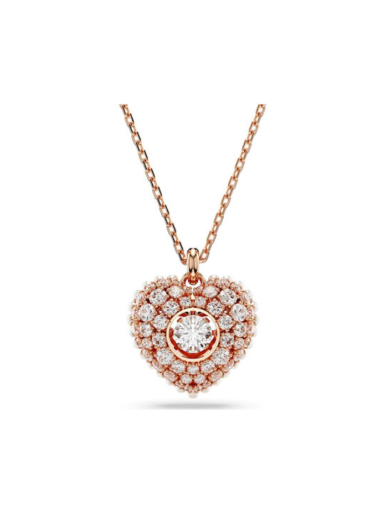 Swarovski Hyperbola Necklace Heart with Pink Gold-Plating
