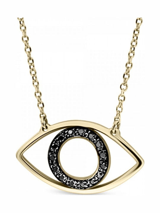 Ekan Колие Очи от Злато 14K с Диамант