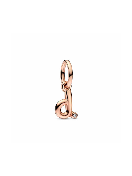 Pandora Charm Monogramm aus Vergoldet Stahl mit Perlen & Zirkon