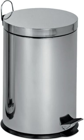 TnS Metallic Waste Bin 30lt with Pedal Silver
