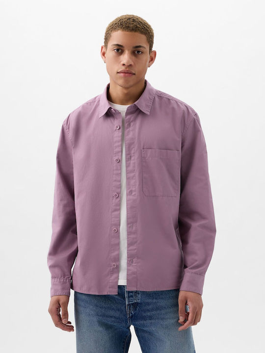 GAP Men's Shirt Long Sleeve Amethyst Purple