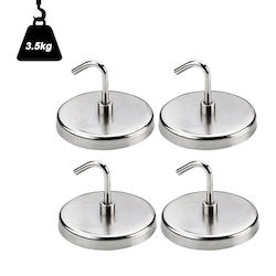 Metallic Hanger Kitchen Hook with Magnet 4pcs 106002