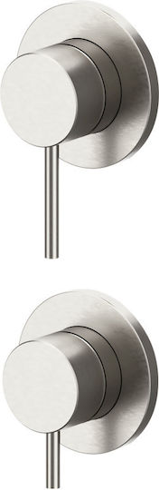 Cora Cosmo Built-in Faucet Mixer for Shower 3 Exits Inox Silver