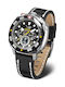 Vostok Europe Men's Watch 46mm Chronograph Battery with Black Leather Strap