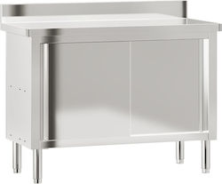 vidaXL Ανοξείδωτο Τραπέζι Μ110xΒ50xΥ90cm