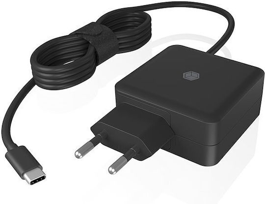 Icy Box USB-C Universal Φορτιστής Laptop 65W 1.3A με Αντάπτορα Τροφοδοσίας