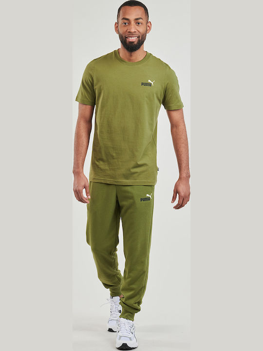 PUMA Logo Παντελόνι Φόρμας με Λάστιχο Χακί
