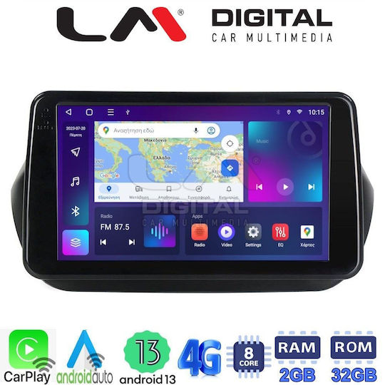 LM Digital Ηχοσύστημα Αυτοκινήτου για Peugeot Bipper Fiat Fiorino Citroen Nemo 2008> (Bluetooth/USB/WiFi/GPS/Apple-Carplay/Android-Auto)
