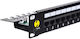Netrack Patch Panel Unshielded για Rack 1U 19" 24 Θυρών cat6 Μαύρο