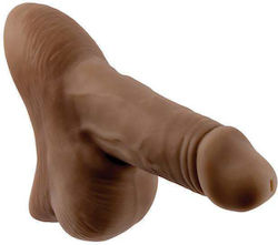 Gender X Stand To Pee Packer Glass Dildo with Scrotum Dark 13cm