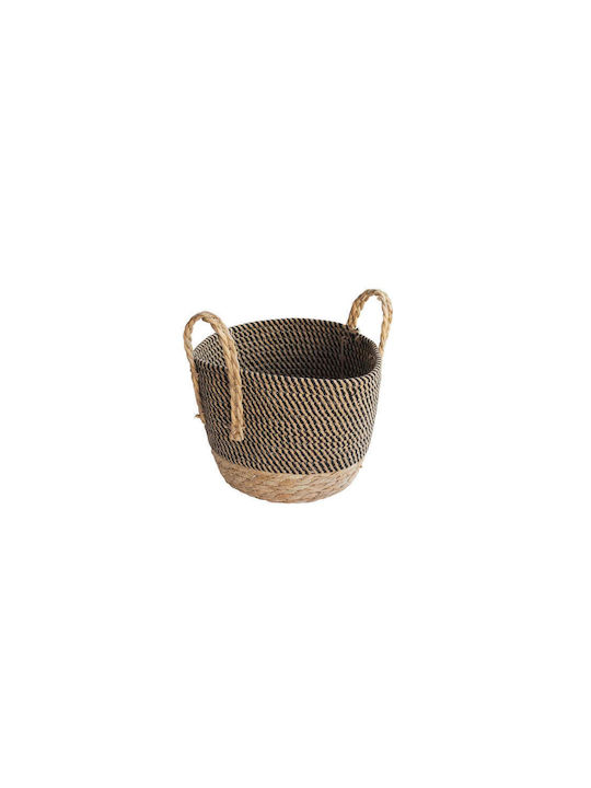 Coș decorativ Wicker cu mânere Black 18x18buc