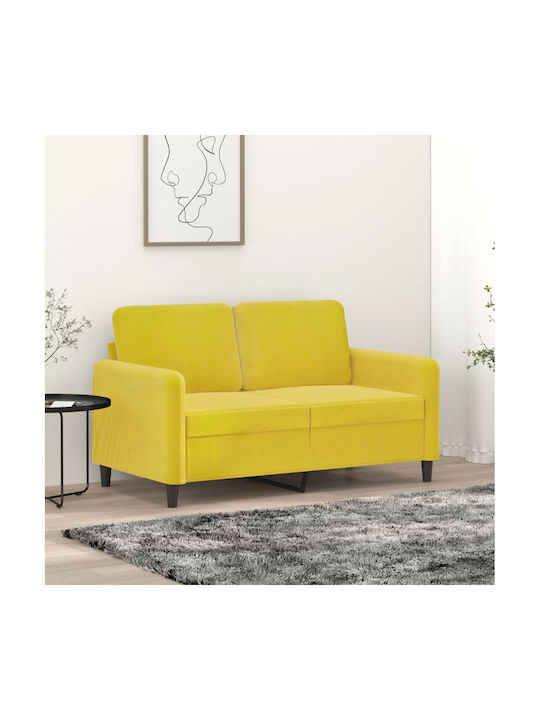Двуместен Диван Кадифе Жълт 138x77x80см.