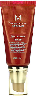 Missha M Perfect Cover PA+++ BB 25 Warm Beige 25 Warm Beige Ενυδατική Κρέμα Προσώπου Ημέρας με SPF42 με Υαλουρονικό Οξύ & Ceramides 20ml