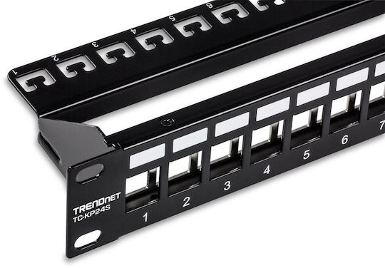 Trendnet Patch Panel Shielded for Rack 1U 19 24 Sockets cat6 Black