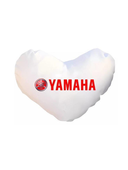 Takeposition Μαξιλάρι Καναπέ I Love Yamaha Λευκό 40x40εκ.