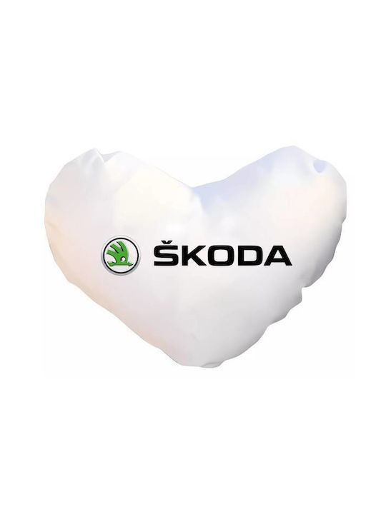Takeposition Μαξιλάρι Καναπέ I Love Skoda Λευκό 40x40εκ.