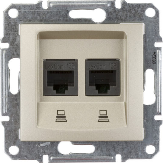 Schneider Electric Sedna Διπλή Πρίζα Δικτύου RJ45 χωρίς Πλαίσιο SDN4400168