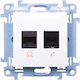 Kontakt-Simon Double Network Socket RJ45 Without Frame in White Color C6T.01/11