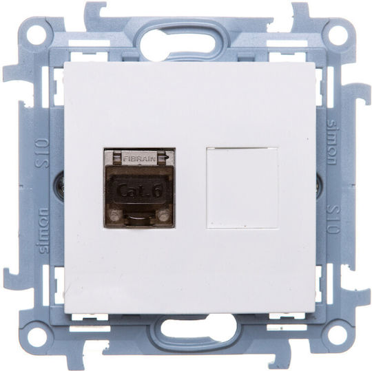 Kontakt-Simon Single Network Socket RJ45 Without Frame in White Color C61E.01/11