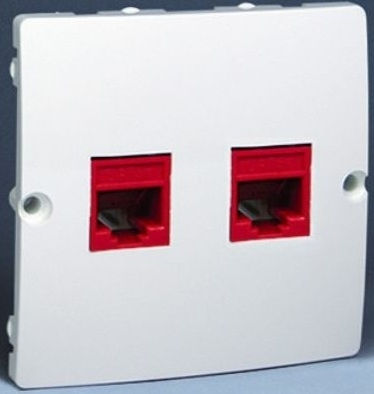 Kontakt-Simon Double Network Socket RJ45 with Frame in White Color BMF52.02/11