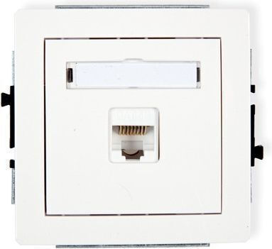 Karlik Μονή Πρίζα Δικτύου RJ45 με Πλαίσιο σε Λευκό Χρώμα DGK-1