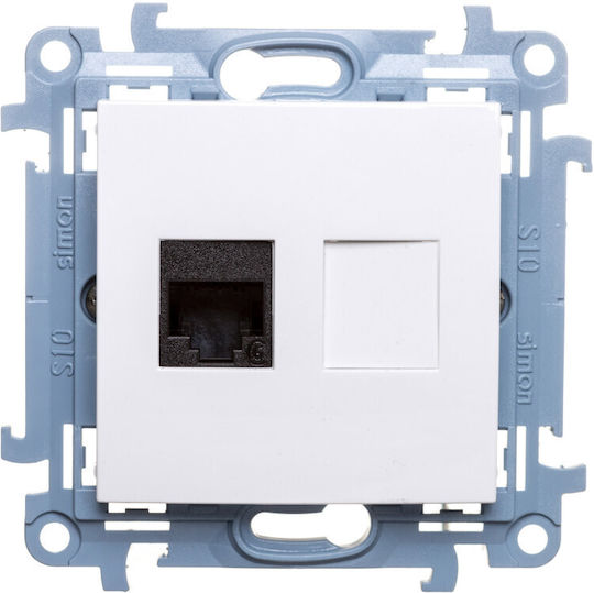 Kontakt-Simon Single Network Socket RJ45 Without Frame in White Color C61.01/11