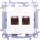 Kontakt-Simon Double Network Socket RJ45 Withou...